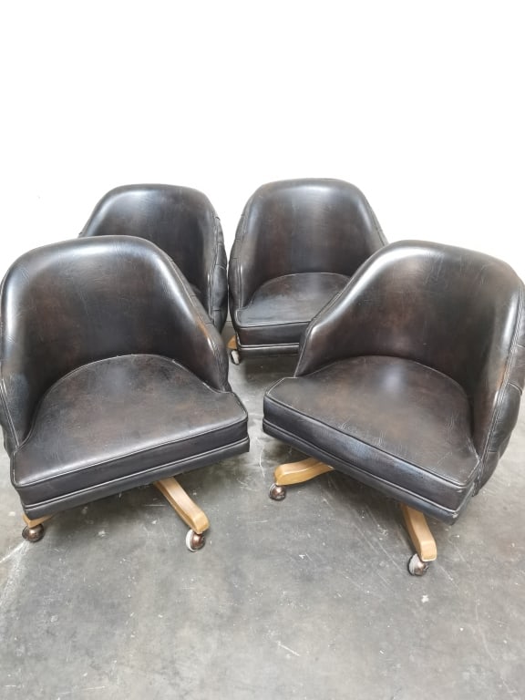 Set of Four MCM Eames Leather Chairs (1 of 6)