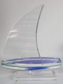 Acrylic Sailing Boat Table Decor