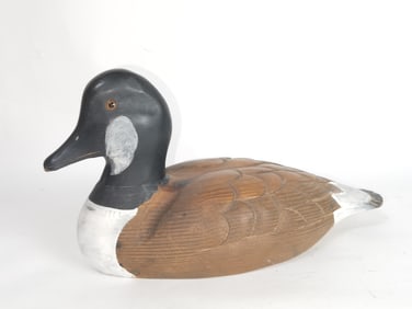 Painted Wood Carved Duck