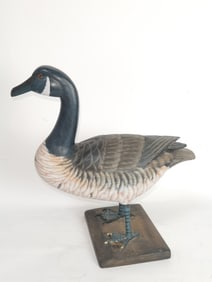 Painted Wood Carved Canadian Goose