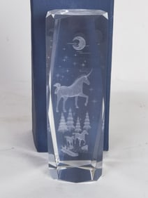 3D Unicorn Glass Paperweight