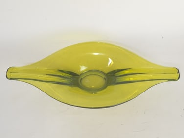 Vintage Viking Green Glass Centerpiece