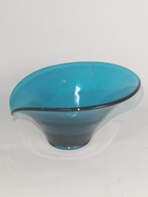 Vintage Viking Bluenique Glass Lipped Bon Bon Dish