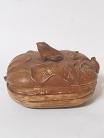 Chinese Rose Wood Carved Melon Shape Box