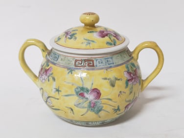 Chinese Porcelain Famille Jaune Sugar Bowl