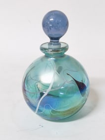 Vintage Hanging Hearts Iridescent Glass Perfume Bo