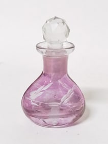 Vintage Pink/Clear Glass Perfume Bottle