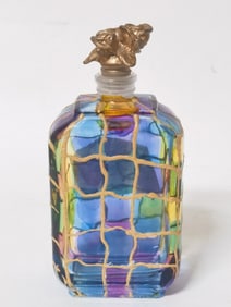 Vintage Color Block Glass Perfume Bottle