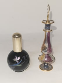 (2) Vintage Glass Perfume Bottles