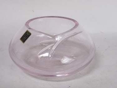 Vintage Oneida Pink Crystal Vase