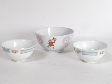 Three Chinese Porcelain Famille Rose Bowls
