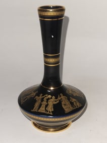 24K Gold Greece Made Porcelain Vase