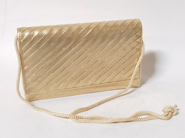 Gold Metallic Fabric Evening Bag