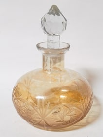 Vintage Amber Marigold Colored Glass Decanter