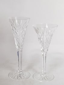 (2) Waterford Crystal Champagne Classes