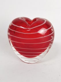Vintage Murano Italy Ruby Red Heart Vase