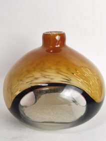 Vintage Turtoise Shell Blown Glass Vase