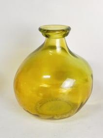 Sam Miguel Vidrios Amber Bulbous Recycled Glass Va