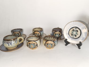 Vintage Tonala Netzi Mexican Pottery Tea Cups