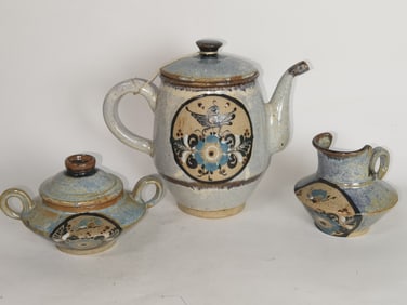 Vintage Tonala Netzi Mexican Pottery Tea Wares