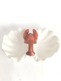 Vintage USA Made Lobster Handled Serving Dish