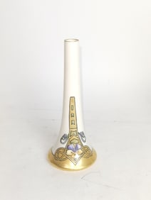 Belleek Gold Enameled Porcelain Vase