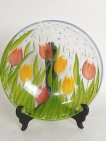 Large Hand Painted Glass Charger