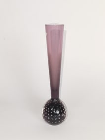 Vintage MCM Controlled Bubble Art Glass Vase
