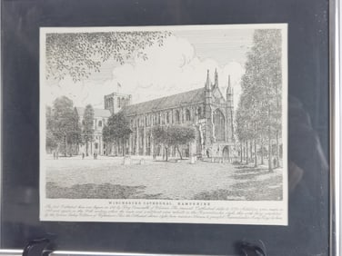 Etched Print of Winchester Cathedral, J. Mortlock