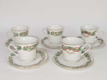 (5) Set of Sango Ireland Noel Porcelain Coffee Cup