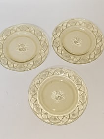 (3) Vintage Federal Glass Yellow Glass Plates
