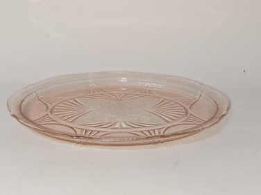 Vintage Hazel Atlas Royal Lace Pink Glass Plate