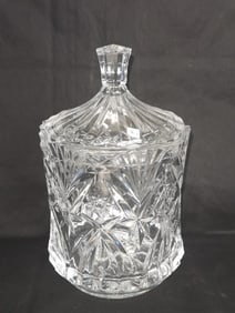 JG Durand France Crystal Lidded Biscuit Jar