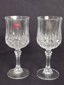(2) Cristal D'Arques Crystal Wine Glasses