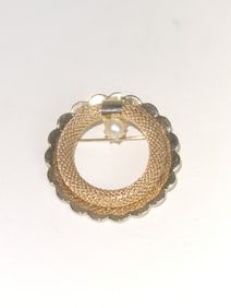 Costume Faux Pearl Brooch