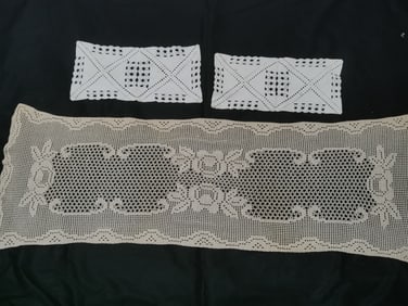 Group of Crochet Lace Table Mats