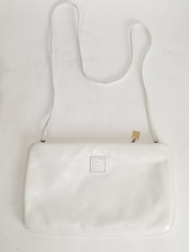 Anne Klein White Leather Shoulder Bag