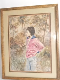 Watercolor Figural Painting, Signed Grete Svendsen