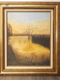 Landscape Oil Painting on Canvas, Signed