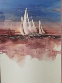 Watercolor Print, Numbered 185/950, Signed Atkinso