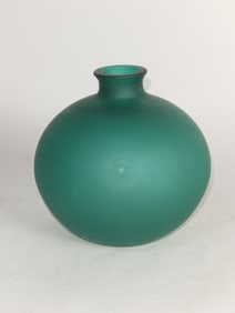 Green Frost Glass Vase