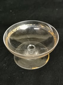 22K Gilt Glass Pedestal Bowl
