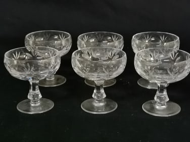 (6) Vintage Crystal Sherbet/Champagne Glass