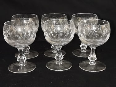 (6) Vintage Crystal Wine Glass