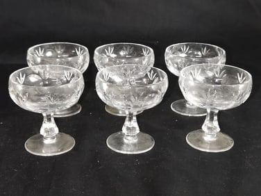 (6) Vintage Crystal Sherbet/Champagne Glass