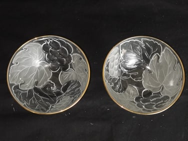 Pr. of KIG Indonesia Clear Glass Embossed Grapes B