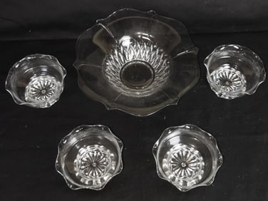 (5) Flower Shape Glass Bowls