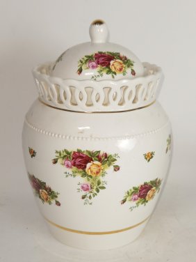 Limited Ed. Royal Albert Old Country Rose Porcelain Cookie Jar
