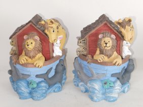 Pr. of Vintage Noah's Ark Book Ends