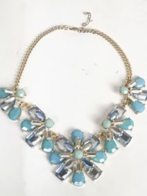 Blue Rhinestone Costume Necklace